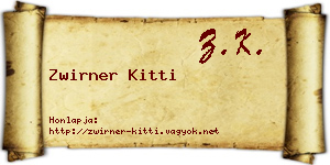Zwirner Kitti névjegykártya